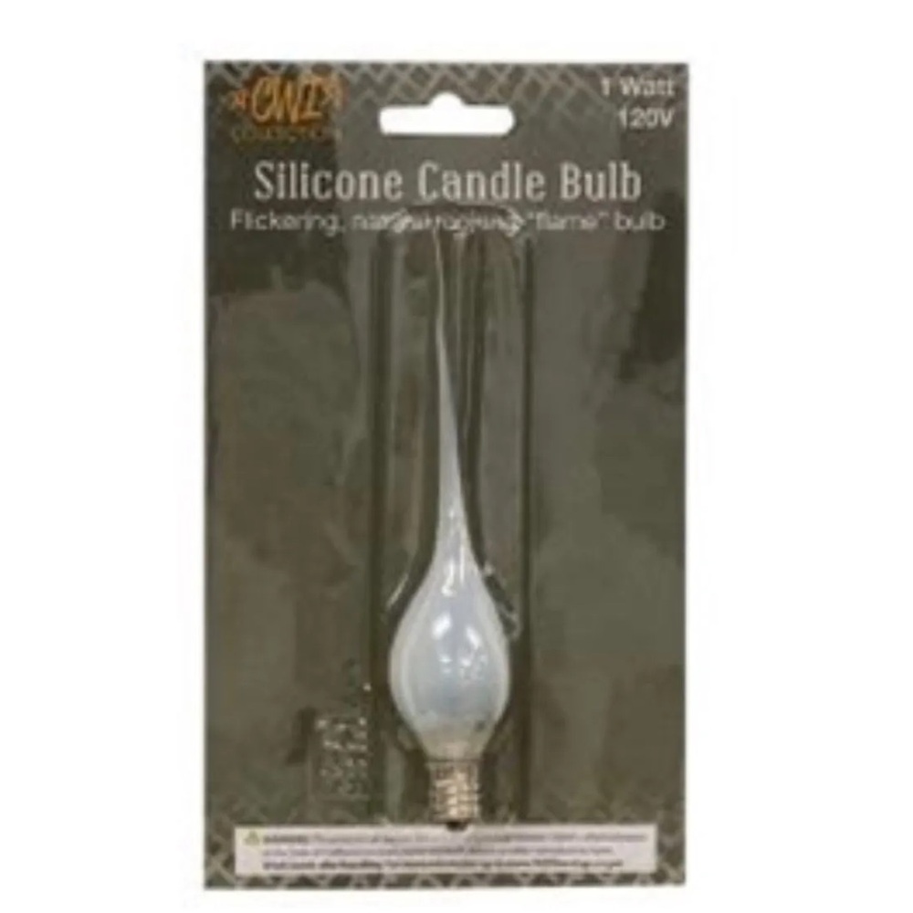 Silicone Candle Bulb - White Flickering Flame (Unknown Brand)